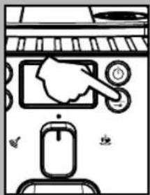 Diagram showing a hand pressing down on a doorbell with control buttons, next to a car and a battery.