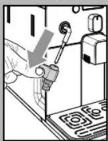 Person using a tool to adjust or install a device, no visible text or symbols