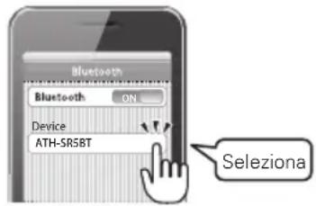 Bluetooth Bluetooth ON Device ATH-SRSBT Seleziona
