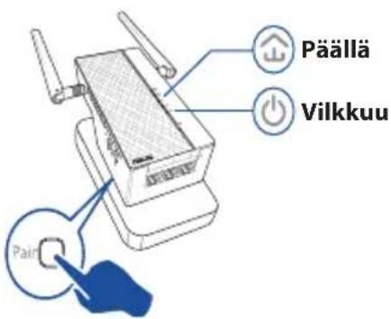 Illustration of a wireless router and a laptop with signal waves (no text or symbols)