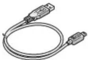 Illustration of a USB cable with two connectors (no text or symbols)