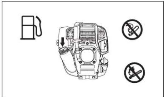 Diagram of a fuel pump with safety symbols indicating no protection and no fuel input