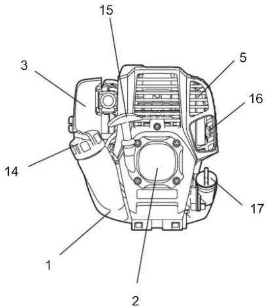 Technical diagram of a camera module with numbered parts labeled for identification.
