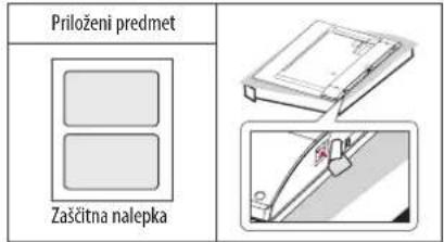 Priloženi predmet Zaščitna nalepka