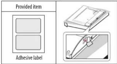 Provided item Adhesive label