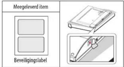 Meegeleverd item Beveiligingslabel