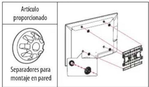 Artículo proporcionado Separadores para montaje en pared