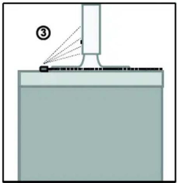 Diagram showing a device with labeled components and light paths, marked as figure 3