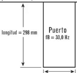 longitud = 298 mm Puerto fB = 30,0 Hz