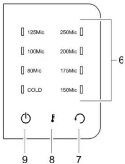 125Mic 250Mic 100Mic 200Mic 80Mic 175Mic COLD 150Mic 9 8 7 6