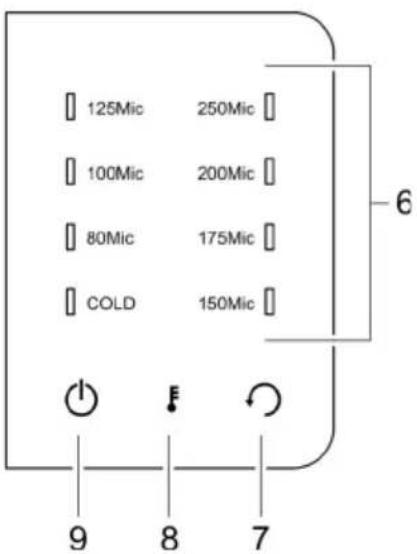 125Mic 250Mic 100Mic 200Mic 80Mic 175Mic COLD 150Mic 9 8 7 6
