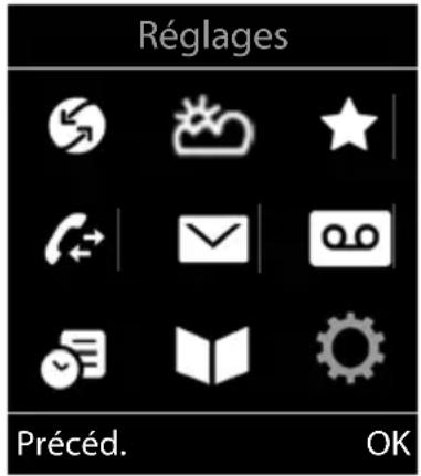 Réglages Précéd. OK