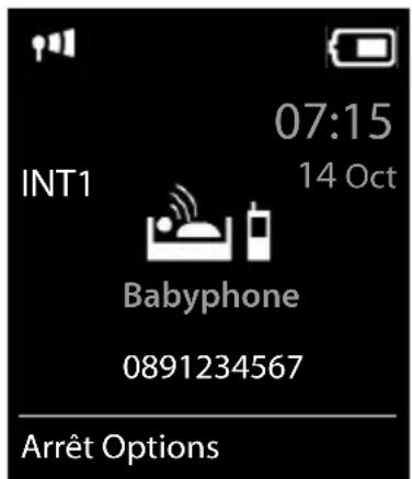 07:15 INT1 14 Oct Babyphone 0891234567 Arrêt Options