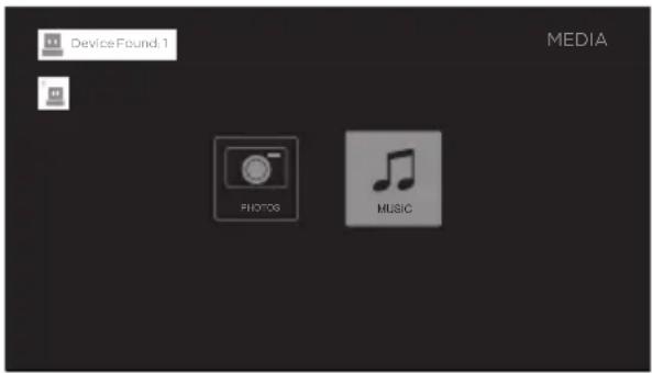 Device Found 1 MEDIA PHOTOS MUSIC