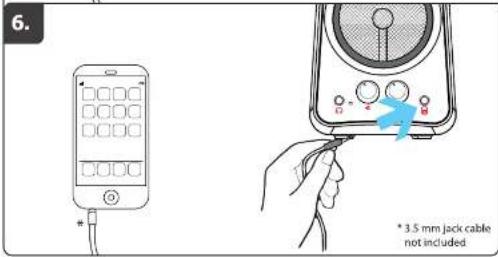 6. * 3.5 mm jack cable not included