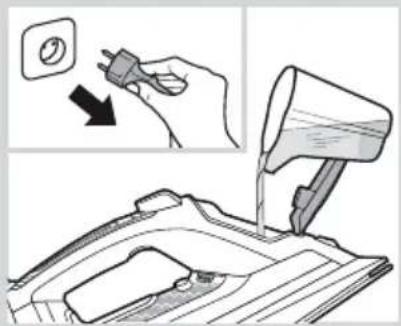 Diagram illustrating a mechanical assembly process with labeled parts and directional arrow indicating action
