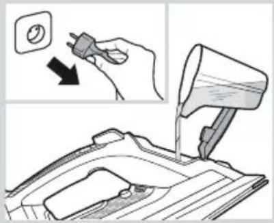 Diagram illustrating a mechanical process with labeled parts and an arrow indicating direction of movement or adjustment.