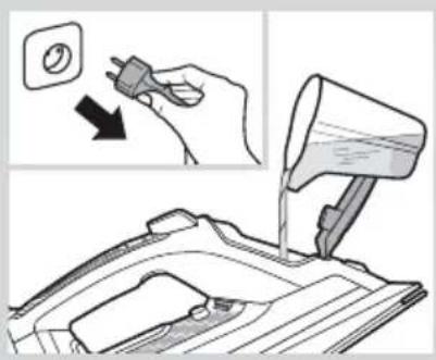 Diagram illustrating a mechanical assembly process with labeled parts and an arrow indicating direction of movement.