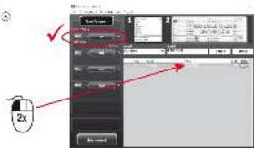 Screenshot of a software interface with labeled buttons and a red arrow pointing to a button labeled '2x'