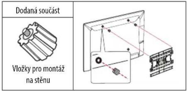 Dodaná součást Vložky pro montáž na stěnu