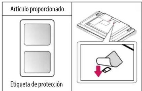Artículo proporcionado Etiqueta de protección