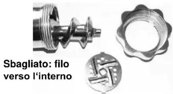 Sbagliato: filo verso l'interno