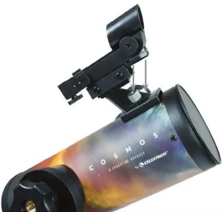 Close-up of a COSMOS telescope with visible lens and antenna structure (no text or symbols on body)
