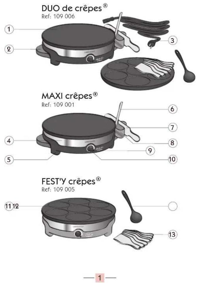DUO de crêpes® Ref: 109 006 MAXI crêpes® Ref: 109 001 FEST'Y crêpes® Ref: 109 005