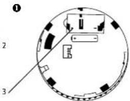 Diagram of a circular mechanical or electrical component with labeled parts and directional arrows indicating movement or flow.