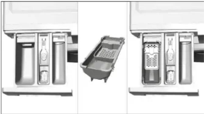 BEKO WTV 6502 B0 - Pokud výrobek obsahuje nádobu na tekutý prášek: - 1