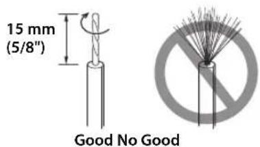 15 mm (5/8") Good No Good