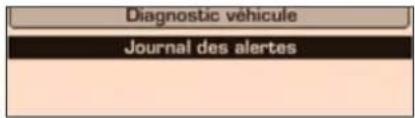 Diagnostic véhicule Journal des alertes