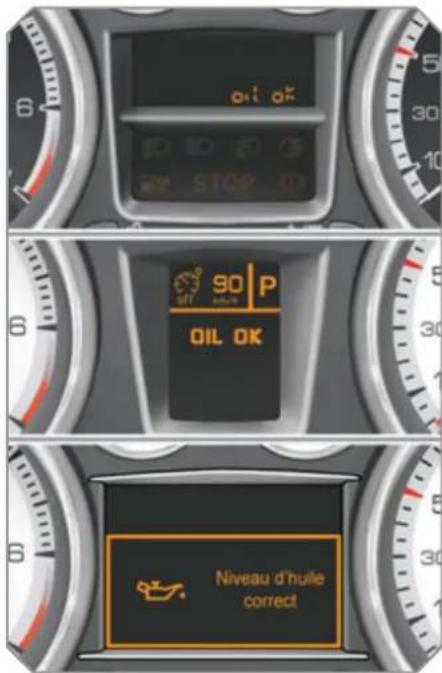 90 P OIL OK Niveau d'huile correct