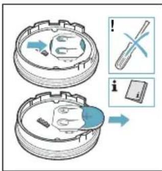 Diagram illustrating a mechanical assembly process with labeled parts and directional arrows, including a tool and switch symbol.