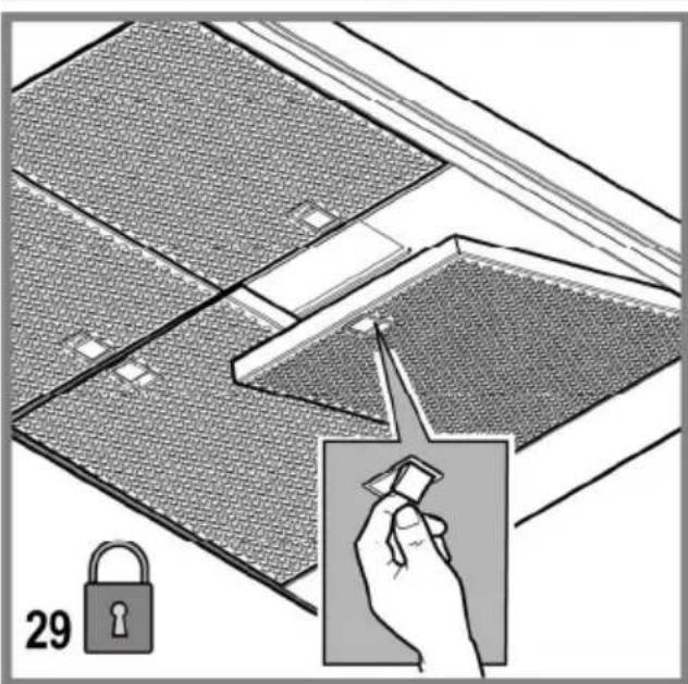 Illustration of a hand holding a padlock over a grid-patterned roof structure, with no visible text or symbols.