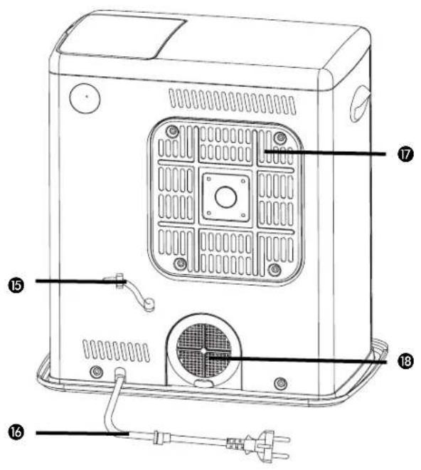Technical diagram of a portable electronic device with numbered components and labeled parts