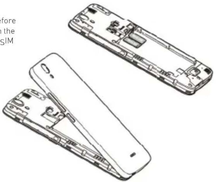 Line drawing of two open smartphones showing internal circuitry and casing (no text or symbols)
