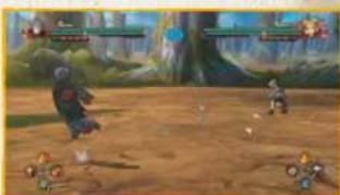 Game scene with character fighting in a forested environment (no visible text or symbols)
