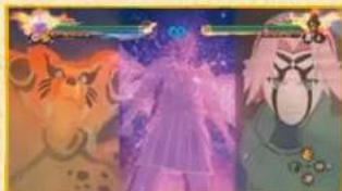 Three animated characters in dynamic poses with glowing effects, no visible text or symbols
