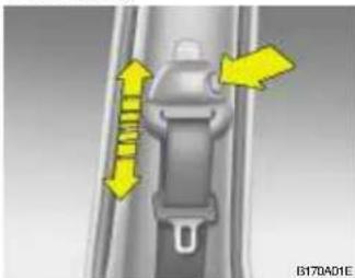 HYUNDAI Santa Fe (2004) - RÉGLAGE DE LA HAUTEUR DU BAUDRIER DU SIÈGE AVANT (Si installé) - 1