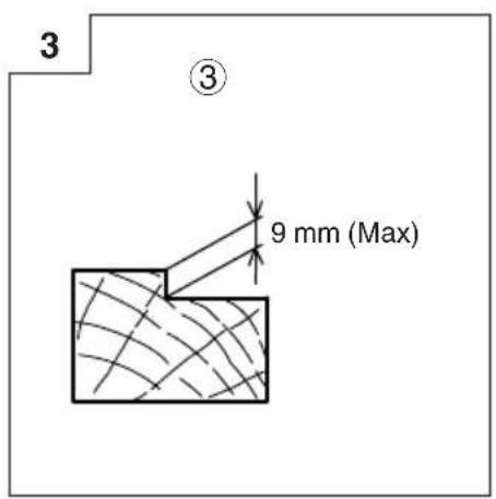 3 ③ 9 mm (Max)