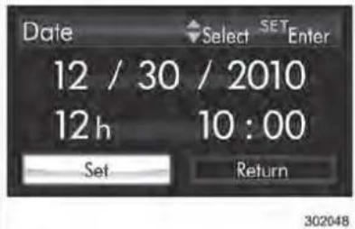 Date 12 / 30 / 2010 12 h 10 : 00 Set Return 302048