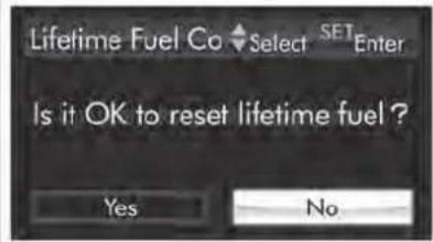SUBARU Impreza (2013) - ▼Réinitialisationdelaconsommation decarburantdetouteladuréede vie - 2