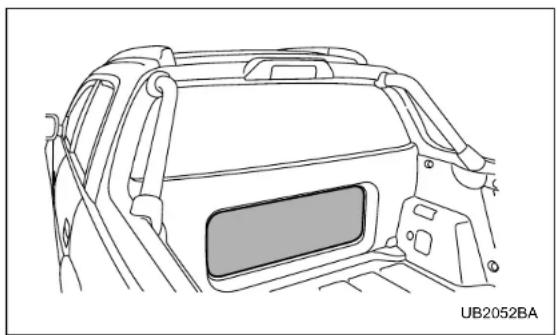 Line drawing of a car rear view showing the front and side panels (no text or symbols)