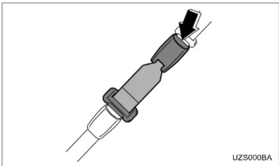 Technical illustration of a mechanical connector with a black arrow indicating direction (no text or symbols)