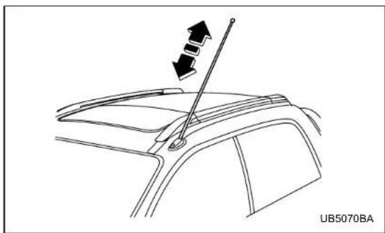 Technical line drawing of a car's frontview and side arm assembly (no text or symbols)