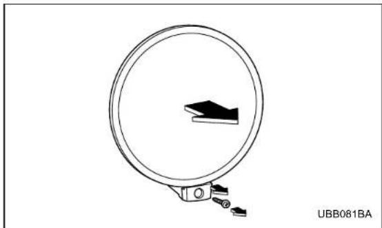 Technical line drawing of a circular mechanical component with a central slot and base mount (no text or symbols)