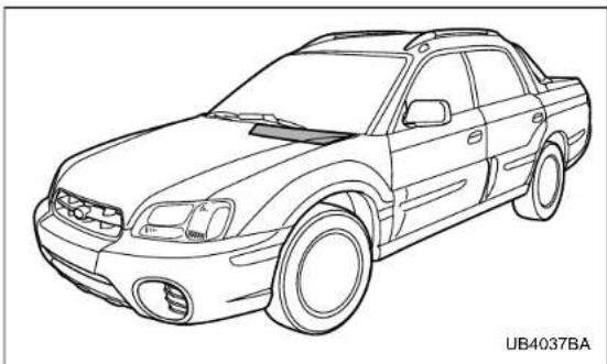 Line drawing of a pickup truck (no text or symbols on the car body)
