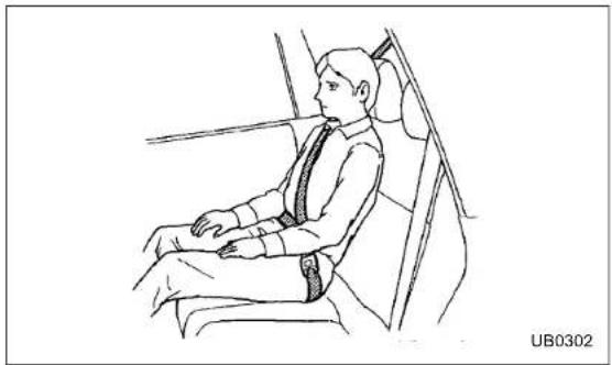 Line drawing of a person seated in a chair, wearing a suit and tie (no text or symbols)