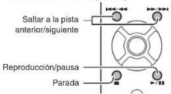 Saltar a la pista anterior/siguiente Reproducción/pausa Parada